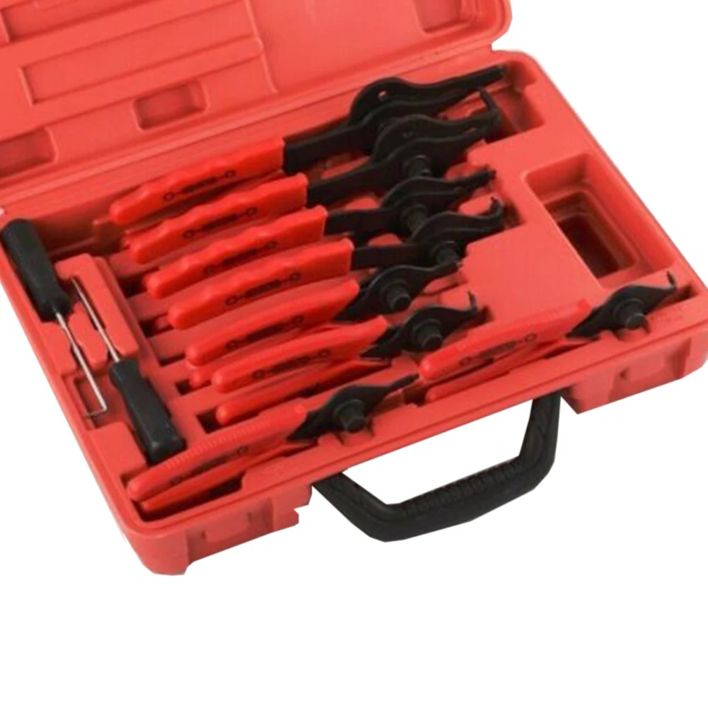 

11pcs Car Motorcycle Snap Ring Auto Repair Corrosion Resistance Plier Set Tools With Case Hardware Truck Mechanic Circlips Kit