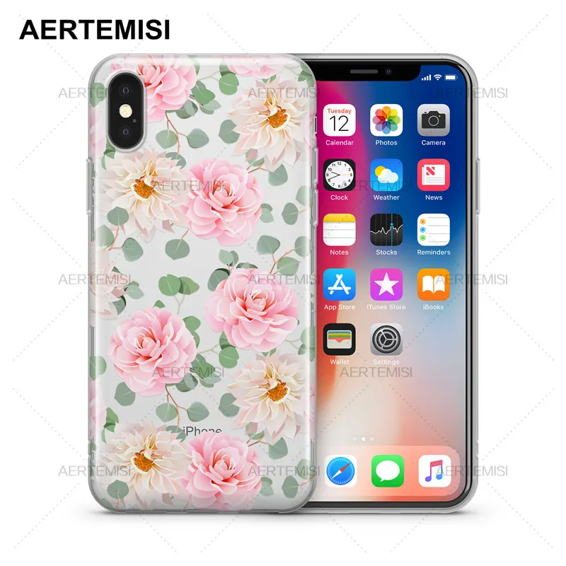 Aertemisi чехлы для телефонов Камелия прозрачный кристально чистый мягкий ТПУ чехол