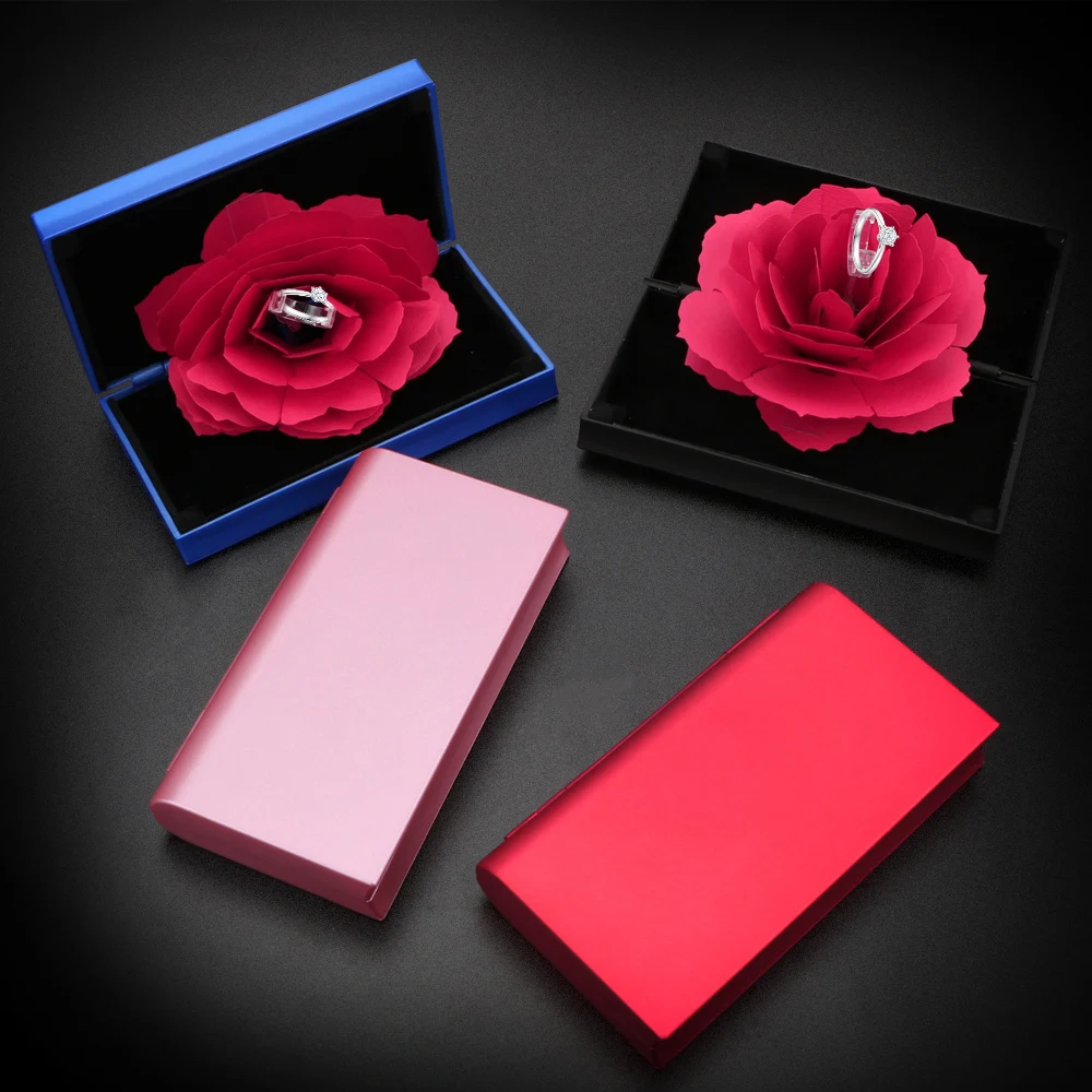 HILIFE ювелирные изделия креативный подарок складная Роза кольцо коробка для женщин День Святого Валентина коробка для свадебного подарка для колец коробки для показа ювелирных изделий