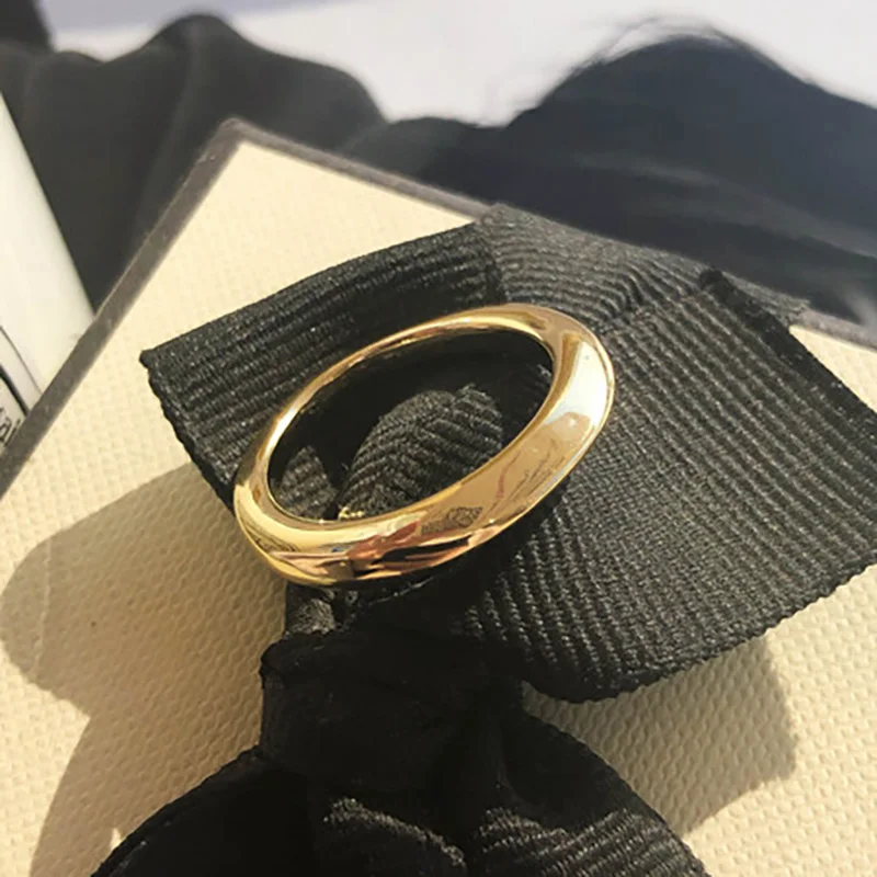 SRCOI кольцо с широким квадратным кончиком пальцев, Винтажное кольцо золотого цвета, минималистичное геометрическое кольцо на палец, Новинка - Цвет основного камня: C