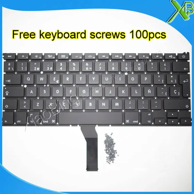 Совершенно новая испанская клавиатура SP + винты для клавиатуры 100 MacBook Air 13 3 дюйма
