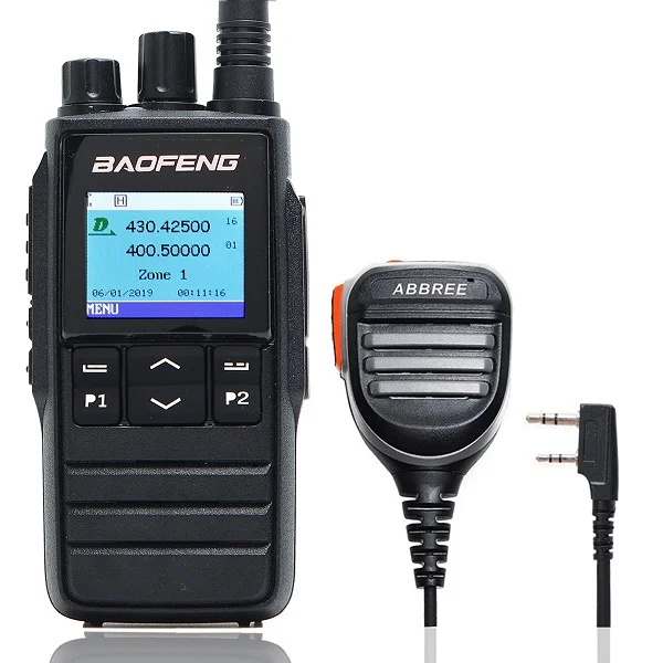 Baofeng DM-1703 рация ПМР УКВ двухдиапазонный 136-174 и 400-470 МГц Dual Time slot Tier 1& 2 цифровое радио - Цвет: add speaker mic
