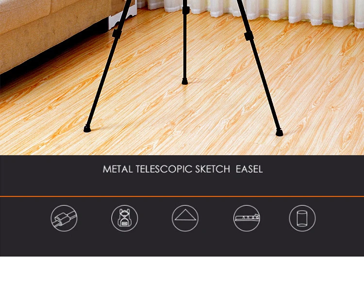 AOOKMIYA Portable Adjustable Metal Sketch Easel Stand Foldable Travel