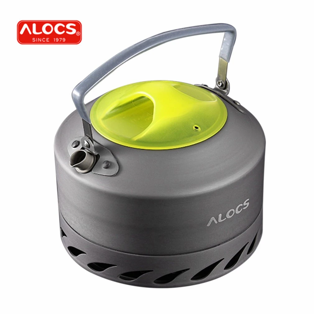 ALOCS 0.9L aluminio Waterkoker compacto hoge Kwaliteit Draagbare Camping picnic Koffie Waterkoker a bolsa de malla nueva