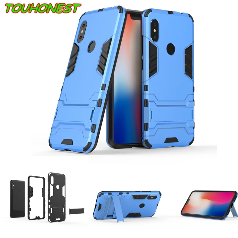 

Shockproof Phone case For Redmi Note 6 Pro 6A S2 5 Plus Note 5 4 4X Tough Rubber Stand Armor case for Xiaomi Mi A2 Lite A1 Case