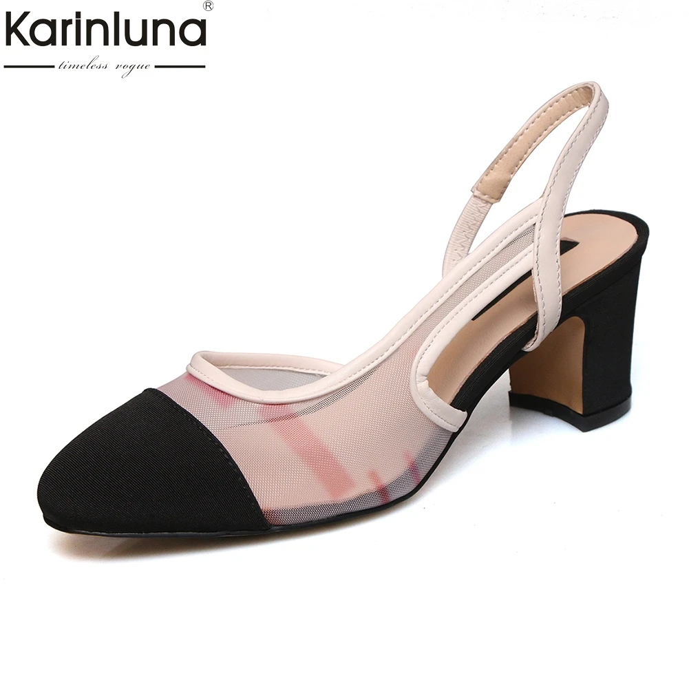 

luxury Brand High Quality high Heels Slip On Summer Sandals women's Shoes Woman elegant office lady Shoes Woman Sandals