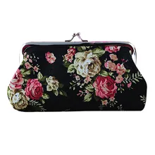 ¡Novedad! monedero Retro para mujer, monedero pequeño con flores, monedero pequeño, monedero con para teléfono tarjetero, cartera femenina