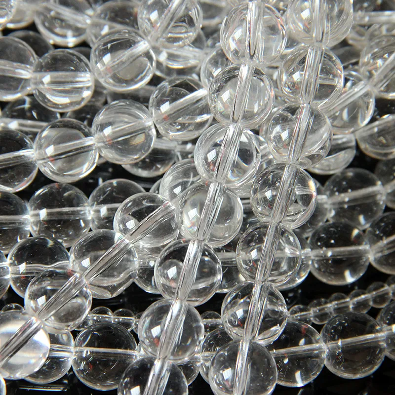Новые бусины из натурального камня с прозрачными кристаллами кварца, Гладкие бусины 4-12 мм для изготовления ювелирных изделий, очаровательные аксессуары DIY