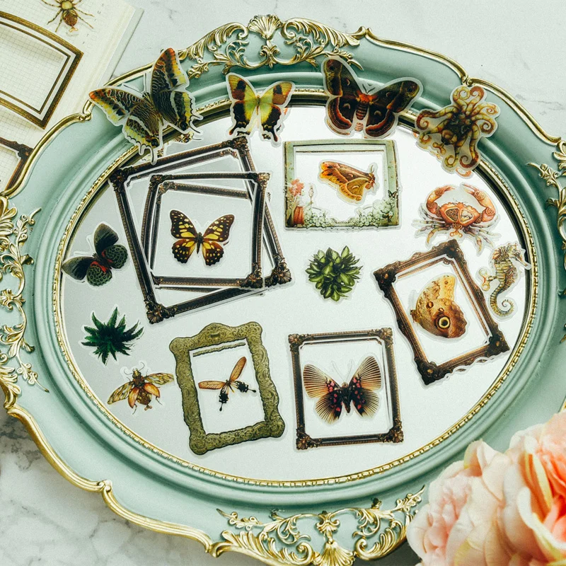 

KLJUYP 30pcs Vintage Butterfly Vellum Paper Stickers for Scrapbooking DIY Projects/Photo Album/Card Making Crafts