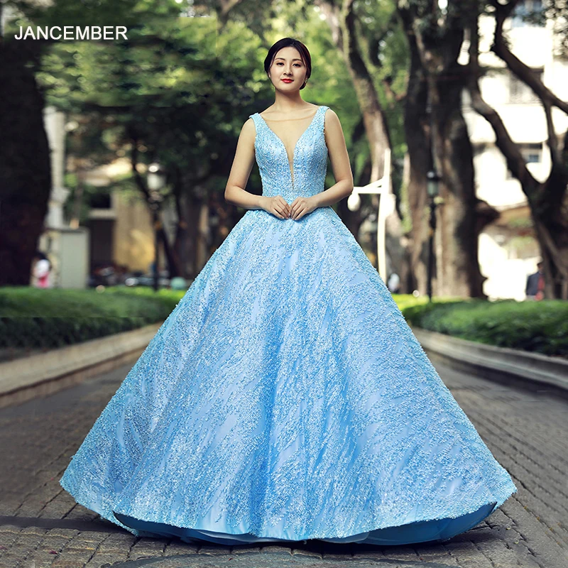 

J66563 jancember quinceanera dresses 15 ball gown sleeveless v-neck floor length prom party dress vestidos de quinceaneras 2019