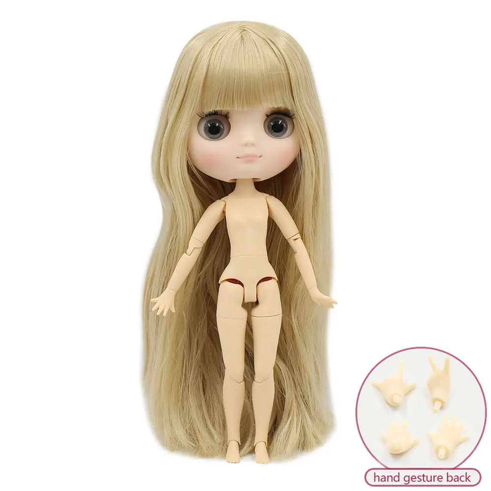 Middie blyth nude doll 20cm JOINT body Frosted face with makeup gray eyes multiple hair color DIY toys gift  gestures 10