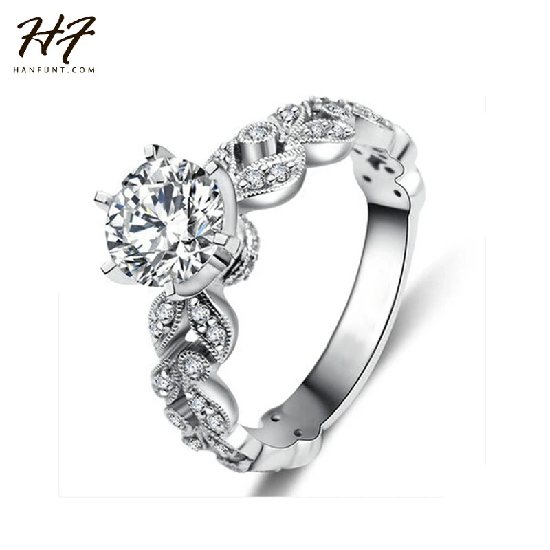 

Sliver Color AAA+ CZ Crystal Bijoux Fashion Wedding & Engagement Ring Jewelry For Women As Aniversary Gift R657