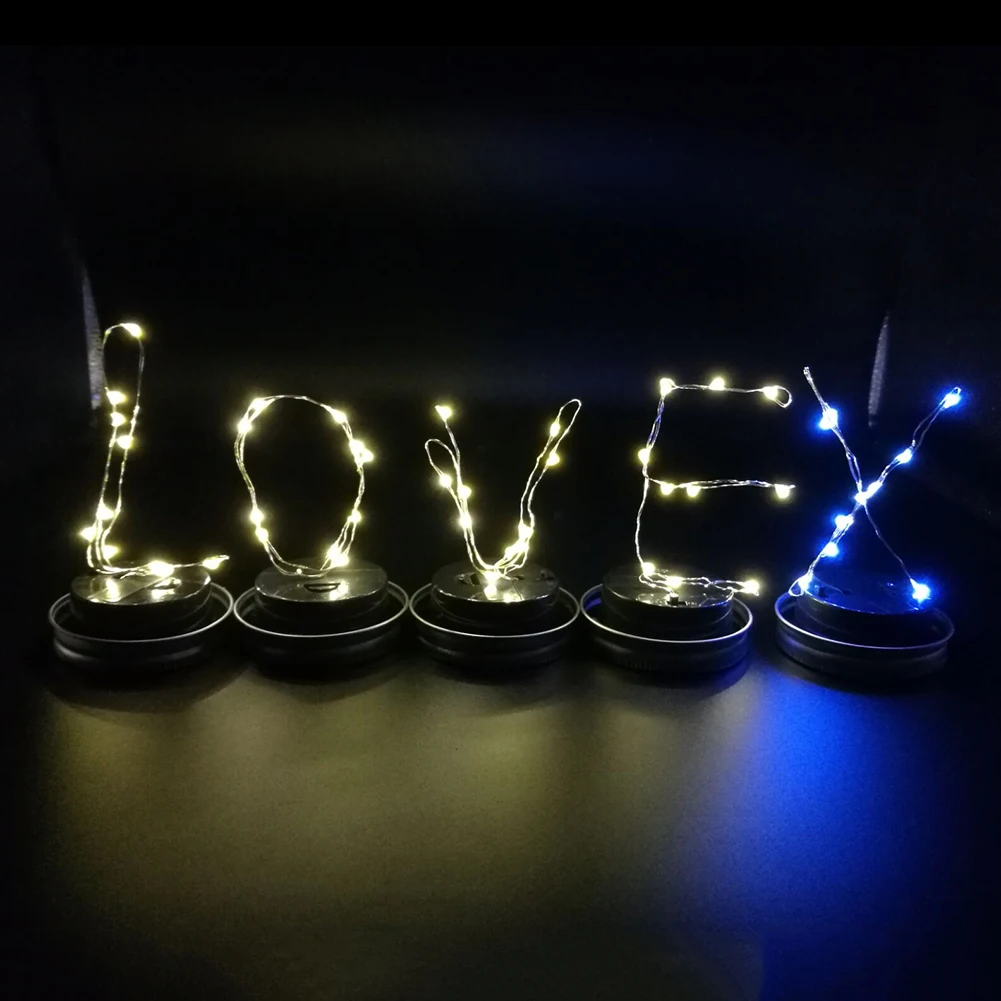 10/20LED Солнечная крышка вставляемая гирлянда для декора сада лампа каменщика