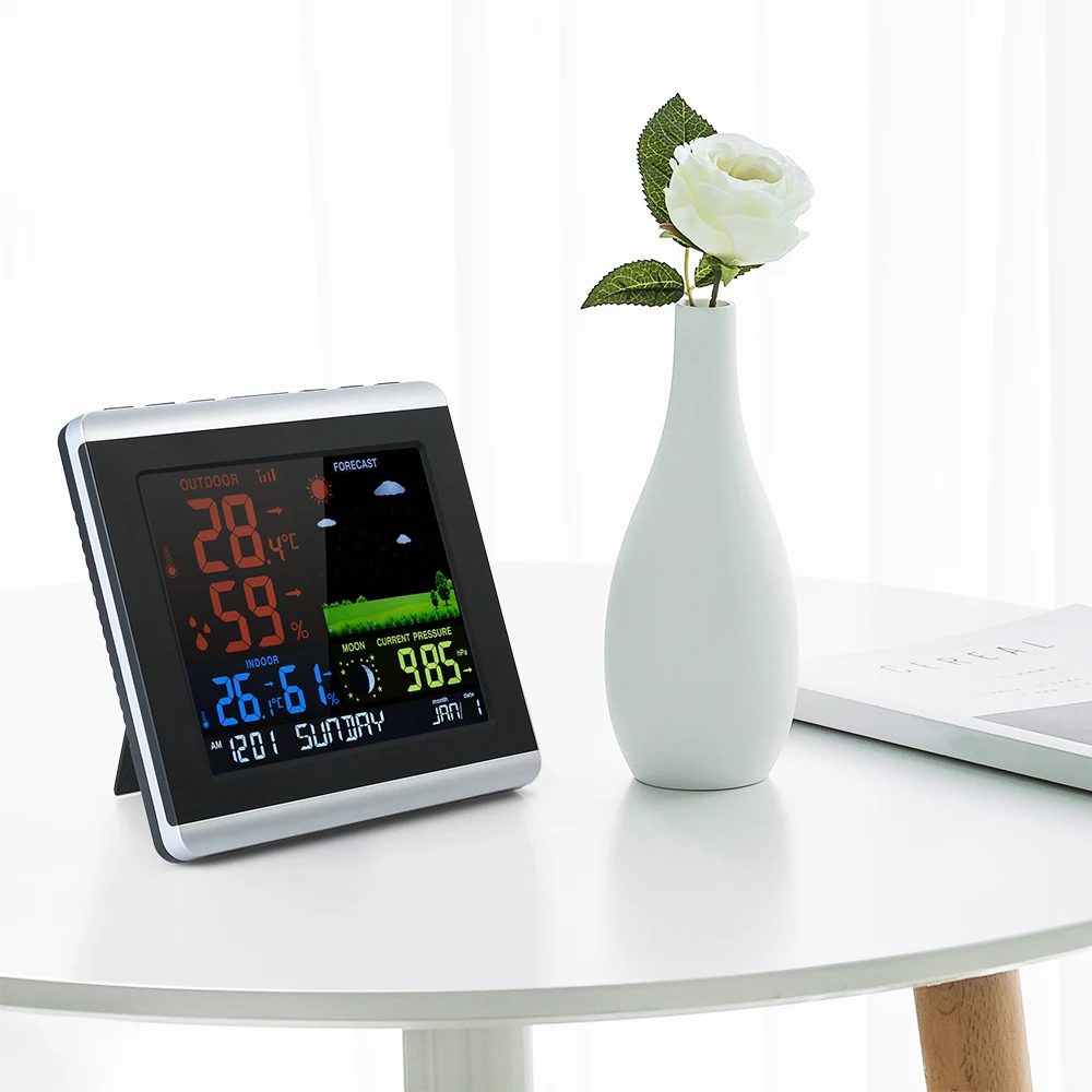 

Wireless Weather Station Color LCD Weather Forecast Clock Indoor Outdoor Thermometer Hygrometer Barometer with Backlight