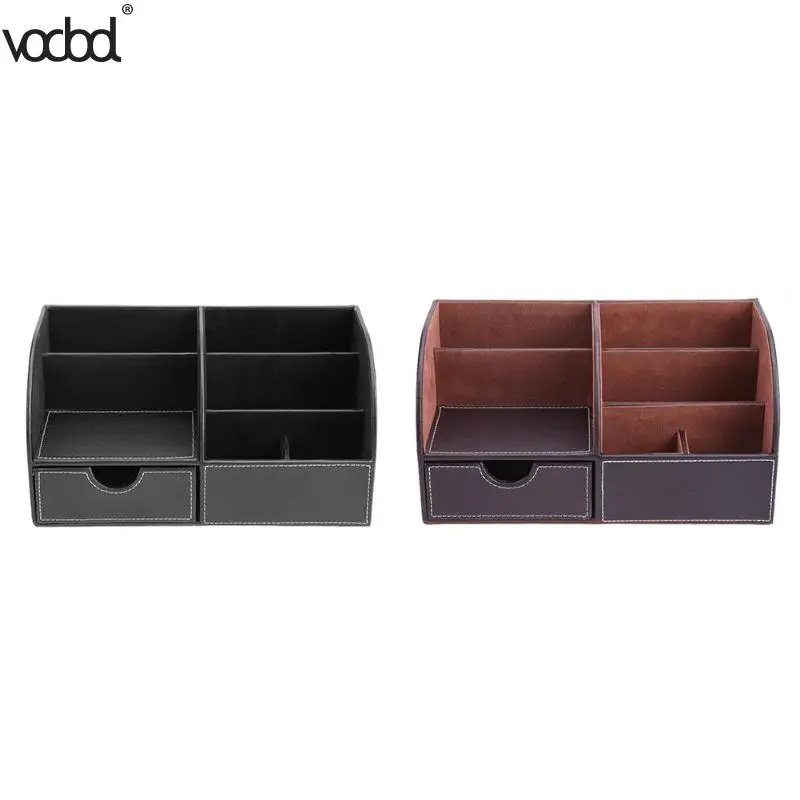 Hot Pen Holder Pu Leather Office Desk Organizer Desktop Card Pen Holder Pu Leather Office Desk Organizer Desktop Card Pencil Box Stationery Storage Container Accessories School Supplies