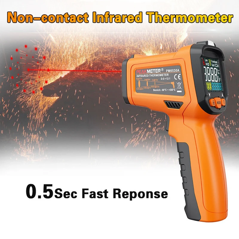 

Non-contact Infrared Thermometer LCD Digital Display Pyrometer Infrared Thermometer with remote sensor Laser Indoor Outdoor