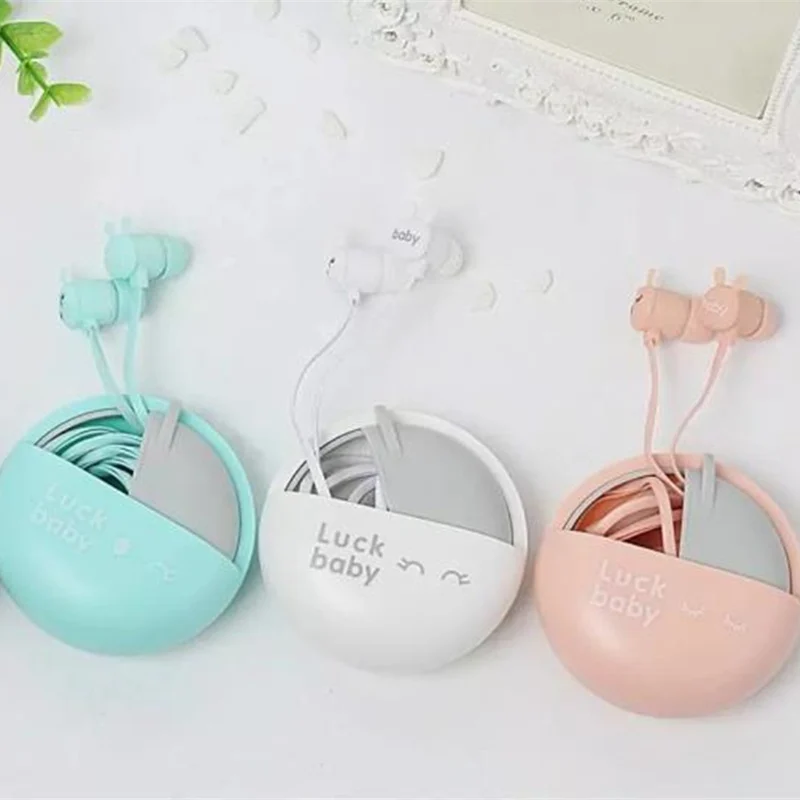 Cute Rabbit Macaronis 3.5mm in ear Earbuds Stereo Earphones with Mic