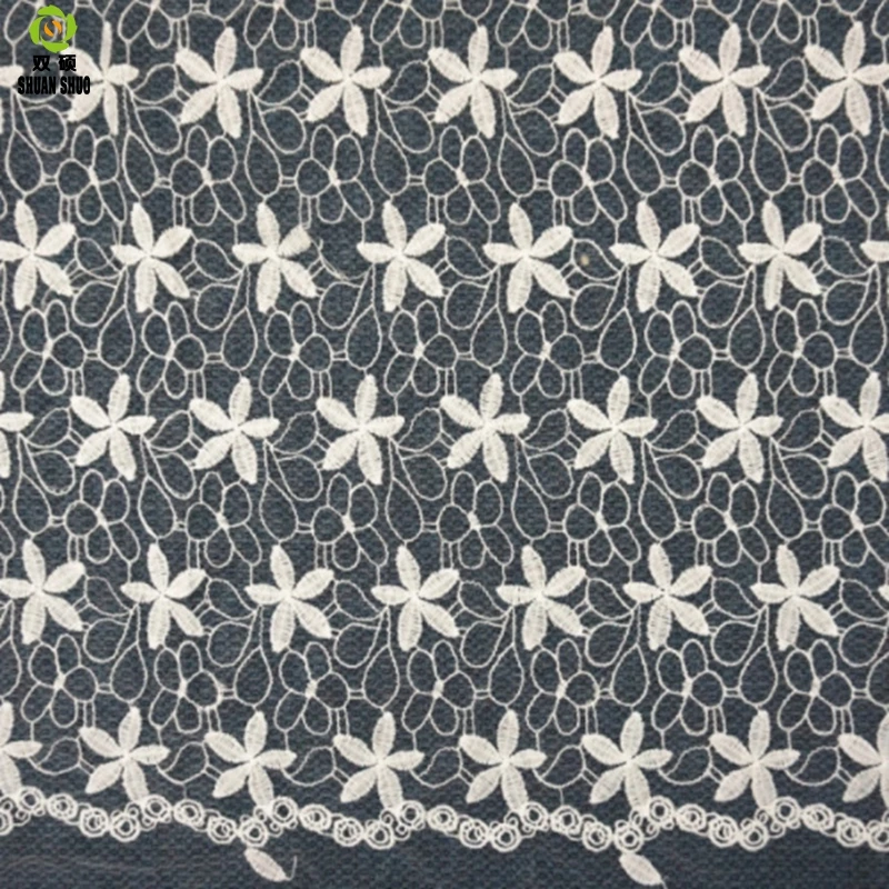 

Shuanshuo Diamond mesh high quality cotton thread Lace fabric Lace clothing accessories 125*50cm