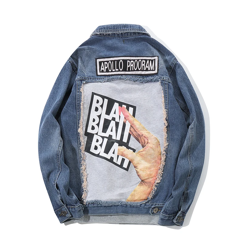 Novel ideas 2018 New Autumn Winter denim jacket men fashion Hip-hop streetwear jeans jacket cotton US Size