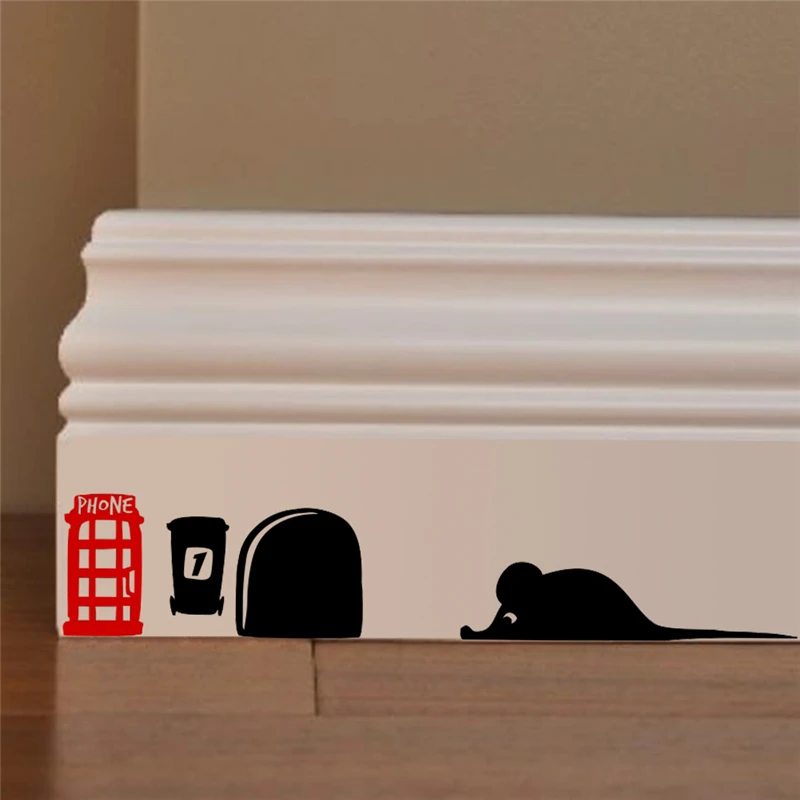 И % 9 наклеек на стену с отверстиями для маленькой мыши и крысы наклейка детской
