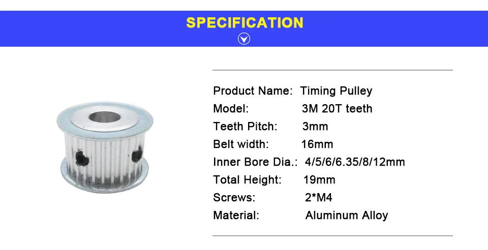 LUPULLEY 3M 20 T зубчатый Шкив HTD 20 зубчатое колесо для 15 мм зубчатого ремня ширина внутреннего отверстия 4 мм/5 мм/6 мм/6,35 мм/8 мм/12 мм