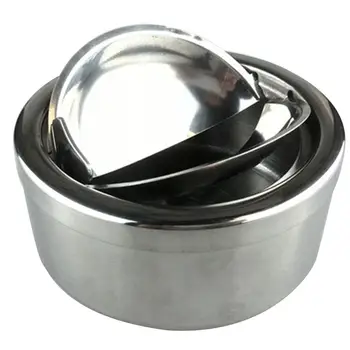 

Windproof Ashtray Stainless Steel Auto Smoke Extinguishing Folding Ashtray For Restaurants Hotel Bar