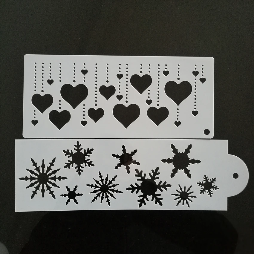 Heart Snowflake Cake Stencil Side Cake Top Stencil