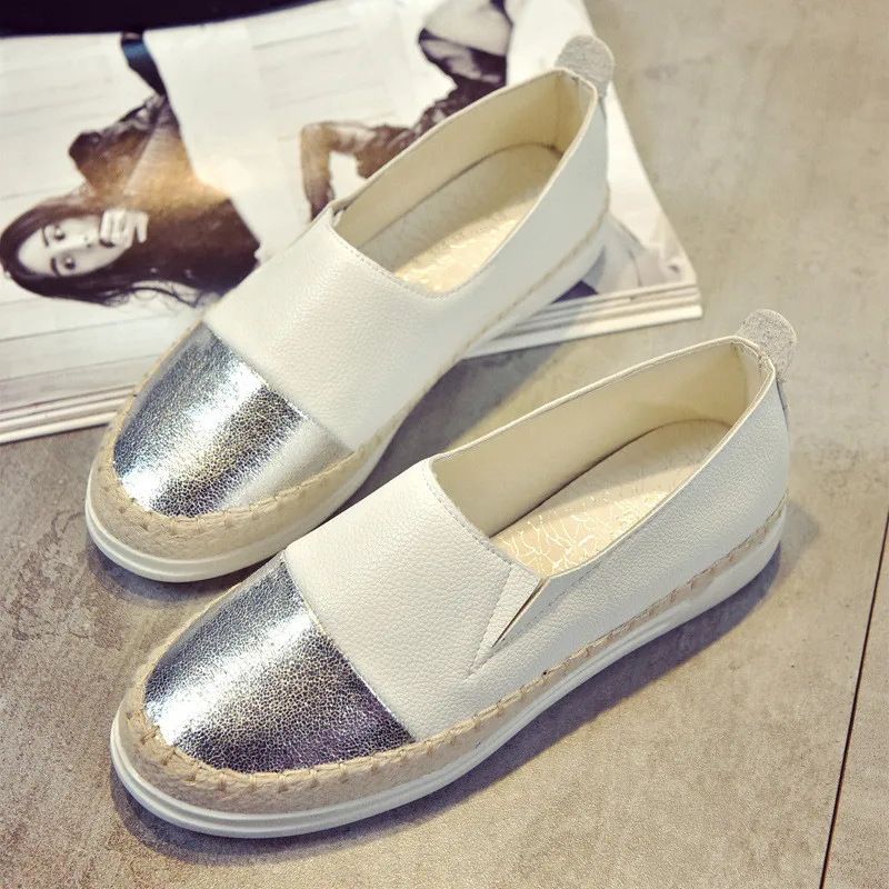 Frauen Wohnungen Schuhe Loafers Flacher Slip Auf 2018 Sommer Herbst Mode Runde Kappe Plattform Süße Flache Beiläufige Bequeme