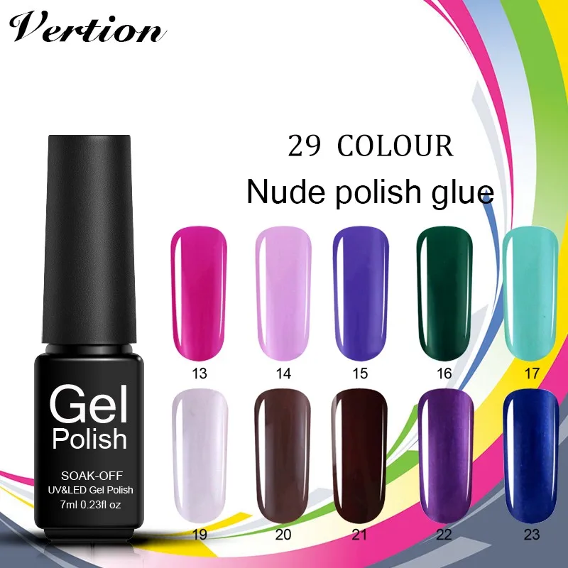 

Verntion Uv Lamp Set Vogue Gel Polish Semi Permanent Gel Lucky Nail Polish Professional Led Soak Off UV Base Top Gel Varnish