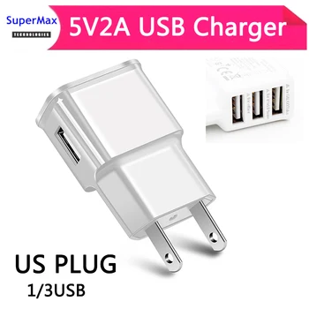 

100PCS USA PLUG 1 3Ports USB Charger Power Adapter for tablet Mobile Phones Travel Fast Charger 5V2A