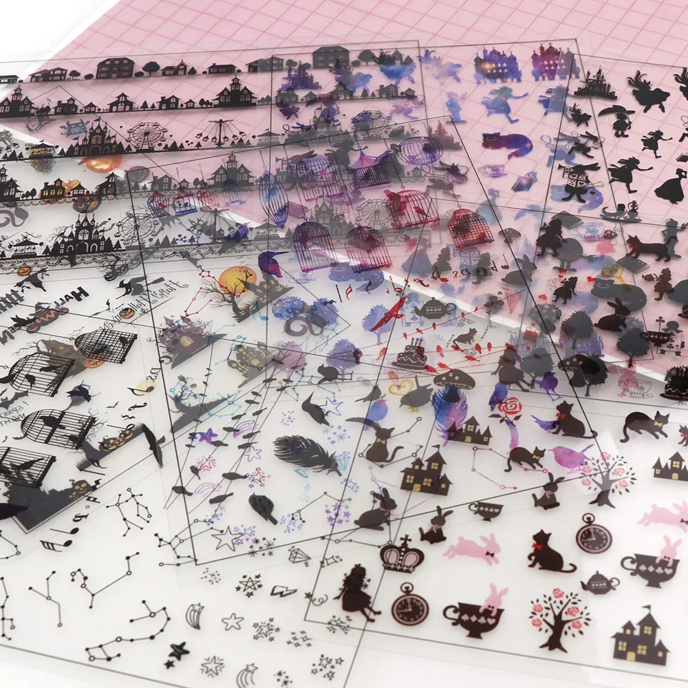 

5 Pieces Of Fun DIY Transparent Stickers Album Decoration Materials Creative hand-made Works