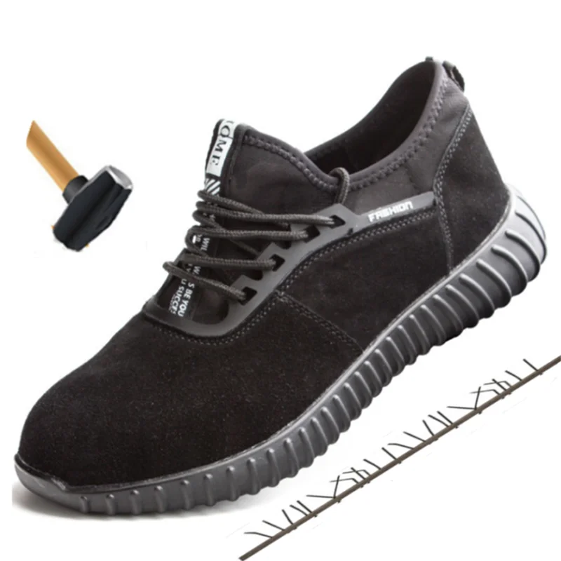 

Safety Shoes Men Steel Toe Lightweight Anti-smashing Unisex Work Sneakers Breathable Waterproof Construction Protective Boots