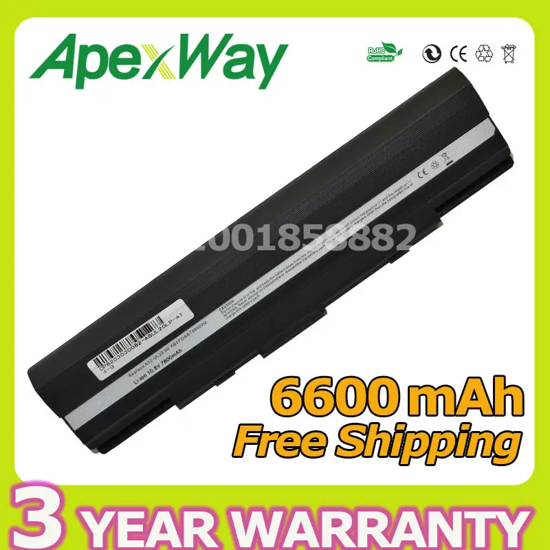 

Apexway 6600mAh 9 cells Laptop Battery for Asus Eee PC 1201 1201T 1201N 1201HA 1201K 1201NL 1201PN A32-UL20 A31-UL20 UL20G