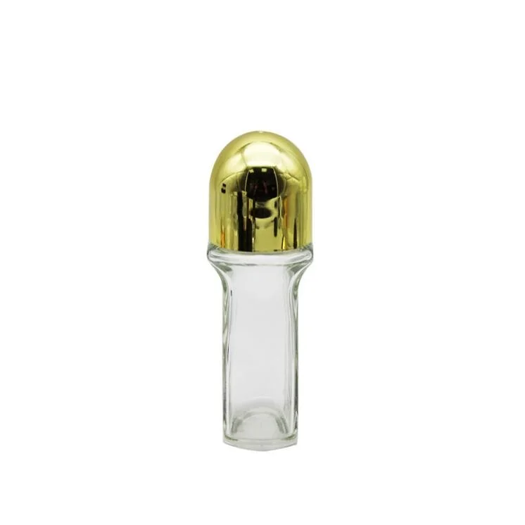 30 мл прозрачное бесцветное стекло бутылка с рулоном на золотую/черную крышку крема для век, духи, эфирное масло, дезодорант/флакон с духами