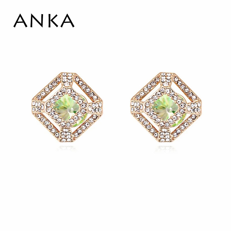 

ANKA Hot Sale Special Offer Crystals Stud Earrings For Women Brinco Crystal Box Earring Brincos Crystals from Austria #102653