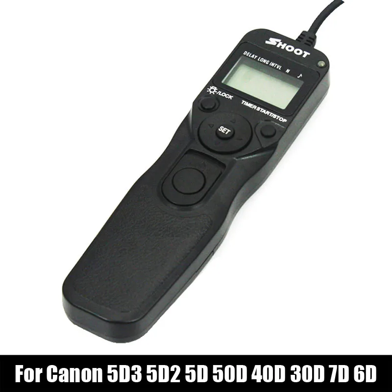 

New Shoot RS-80N3 Selfie LCD Timer Remote Control Shutter Release Cable For Canon EOS 5D3 5D2 7D 6D 5D 50D 40D 30D 20D 10D 1DX
