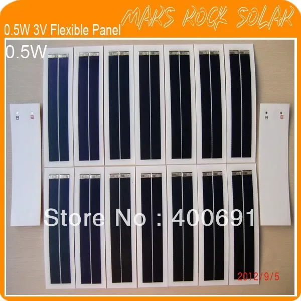 

0.5W 3V 197*60mm Flexible Amorphous Silicon Thin Film Solar Panel with Good high Temperature and Low Light Performance