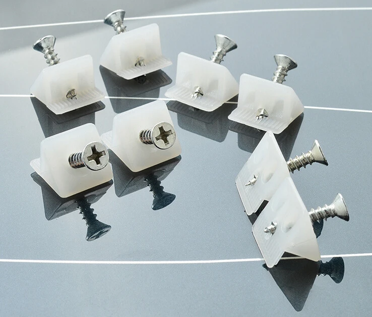 New Wholesale 50pcs/Lot Corner Brackets With Screws White Plastic