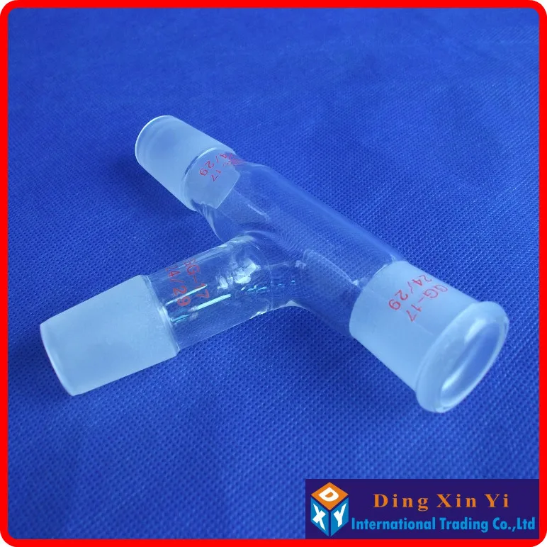 Glass Distillation adapter,Distilling Head,Standard Ground Mouth.Standard mouth 24/29 ,Used for distillation unit