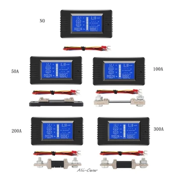 

DC 0-200V 50A/100A/200A/300A Battery Tester Monitor Voltage Current Impedance Capacity Watt Ampere Power Energy Time Meter