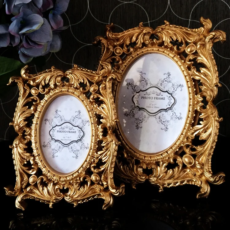 

European style photo frame relief Rubens gold-plated luxury square pendulum frame