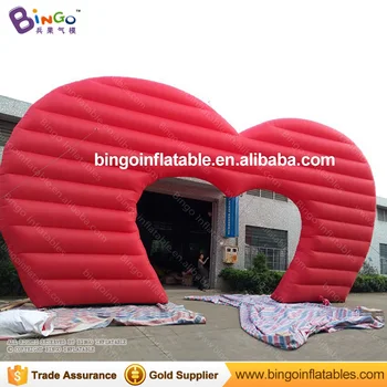 

2018 Hot sale 12X7m inflatable heart-shaped arch in red color for wedding party decoration romantic archway for Valentine's Day