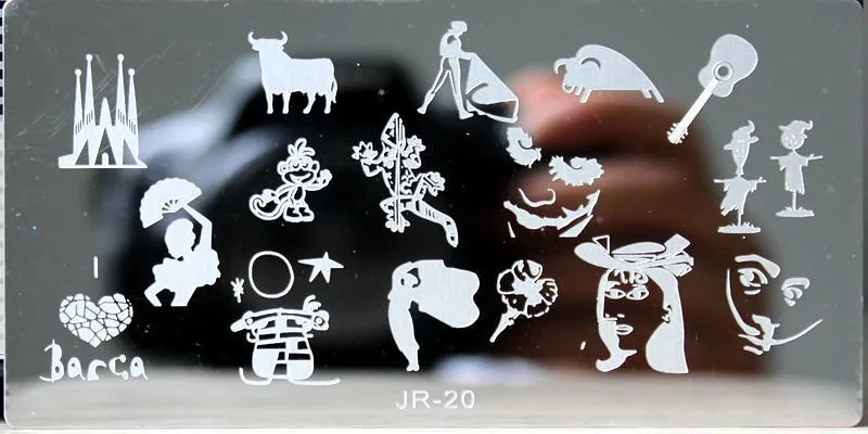JR20 1 лист пластина для стемпинга для нейл-арта 32 стиля ногтей штамповки шаблон инструменты для ногтей пластины штамп письмо/JR ногтей принадлежности для декора - Цвет: JR20