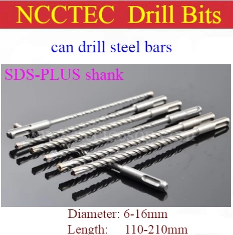 

[can drill steel bars][SDS-PLUS+Cross head] 6 8 10 11 12 14 15 16mm 4 Cutters carbide wall core drill bits hole saw Double flute