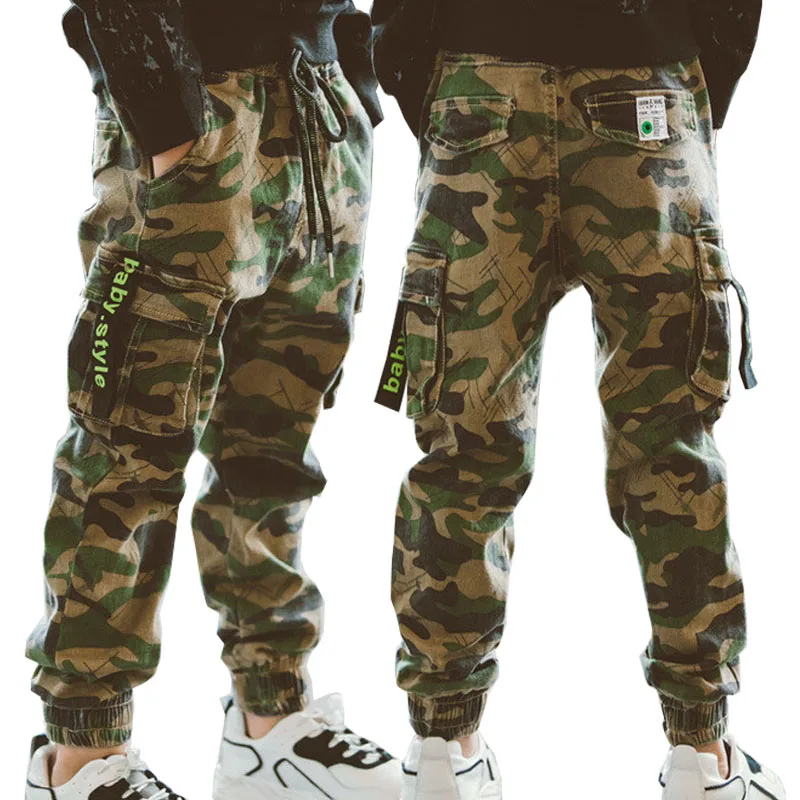 Online Pantalones deportivos para niños de camuflaje para niños pantalones de algodón 2020 primavera otoño para niños pantalones casuales para bebés 10 12 años Pantalones para niños