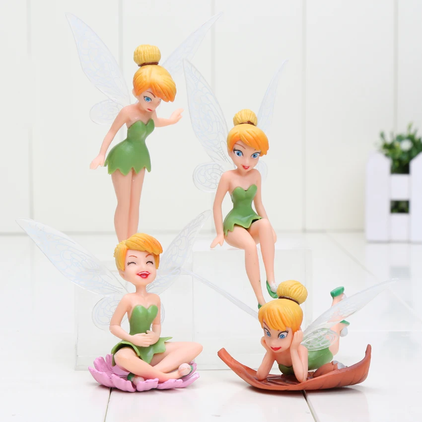

4pcs/set Tinker Bell Figures toy Princess Tinkerbell Fairy Figurines PVC Action toy Kids Toys 4-11cm