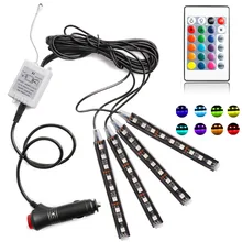 Della decorazione dell’automobile della luce LED colorato quattro in un auto all’interno atmosfera luci Senza Fili di controllo a raggi infrarossi