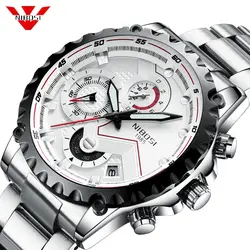 NIBOSI Новинка 2019 года для мужчин s часы лучший бренд класса люкс кварцевые часы для мужчин Спорт хронограф Армия Военная Униформа мужской