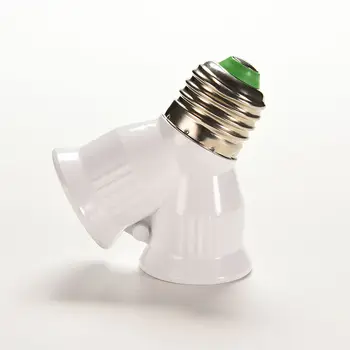 

White Lamp Bulb Base Socket E27 Lamps Holder Converter Bulb Lighting 1 to 2 Splitter Adapt Converter E27 LED Halogen Light