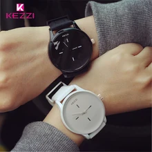 Kezzi Brand Waterproof Black White Couple Watches Tables Fashion Harajuku Analog Big Dial Men Women Silicone